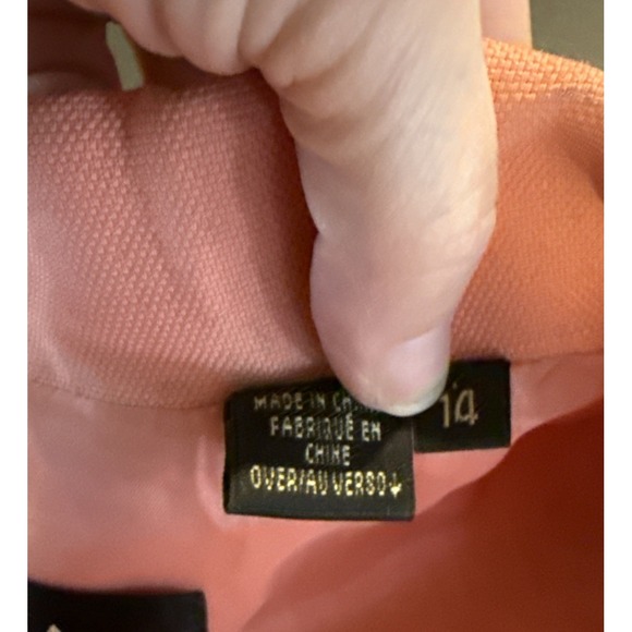 Dana‎ Buchman Womens Size 14 Peach Open Blazer Jacket Linen Blend Career Preppy - Picture 3 of 7